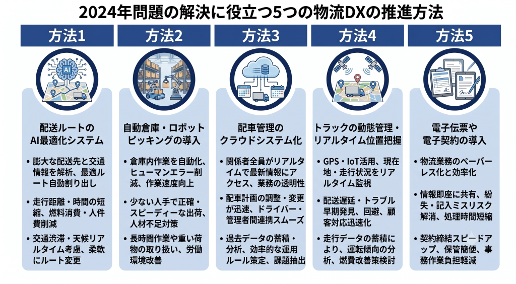 2024年問題の解決に役立つ物流DXの推進方法について話しあうイメージ