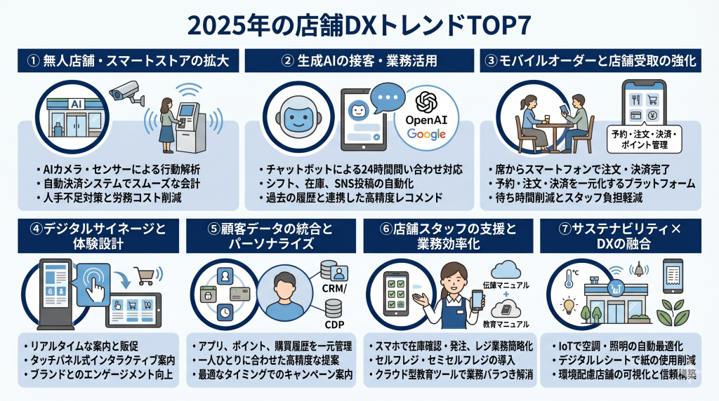 2025年の店舗DXトレンドのイメージ