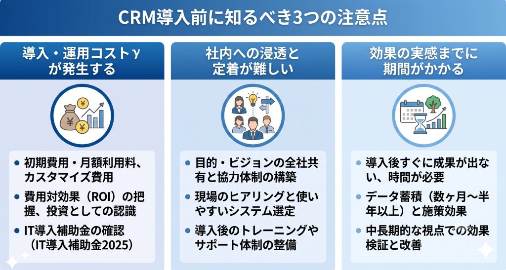 小売業にCRMが必要な注意点のイメージ