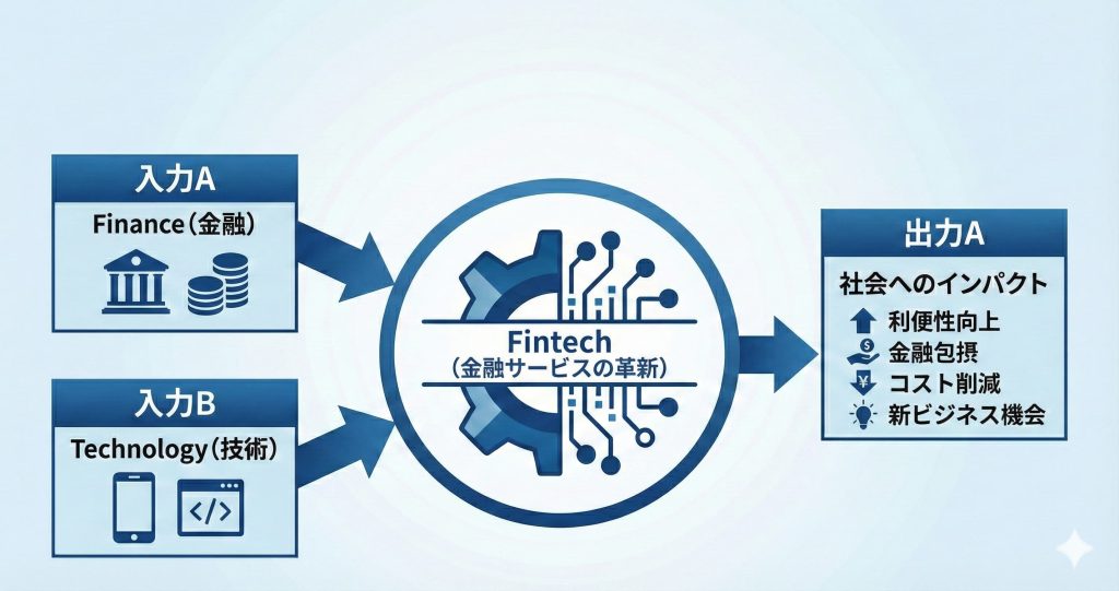 Fintechとは何かについてを表したイメージ