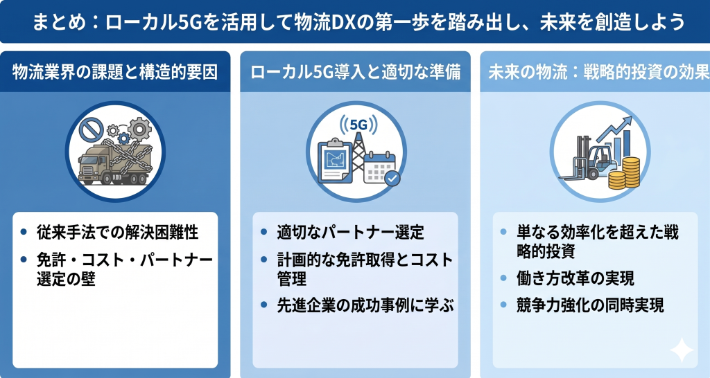 物流業界においてローカル5Gの活用により未来を創造するイメージ