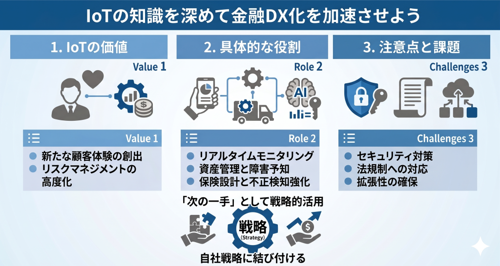 金融DX化加速のためlotの知識を深めることを推奨する様子を表したイメージ