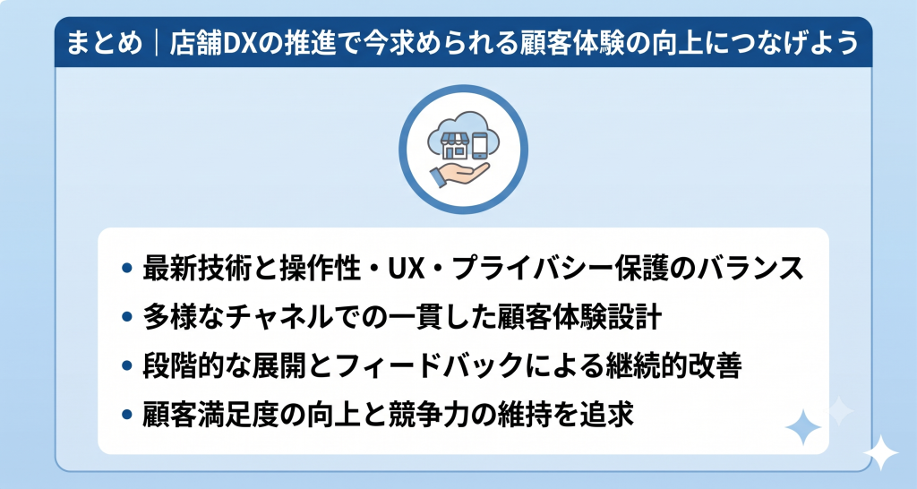 店舗DXの推進で顧客体験向上を目指すイメージ