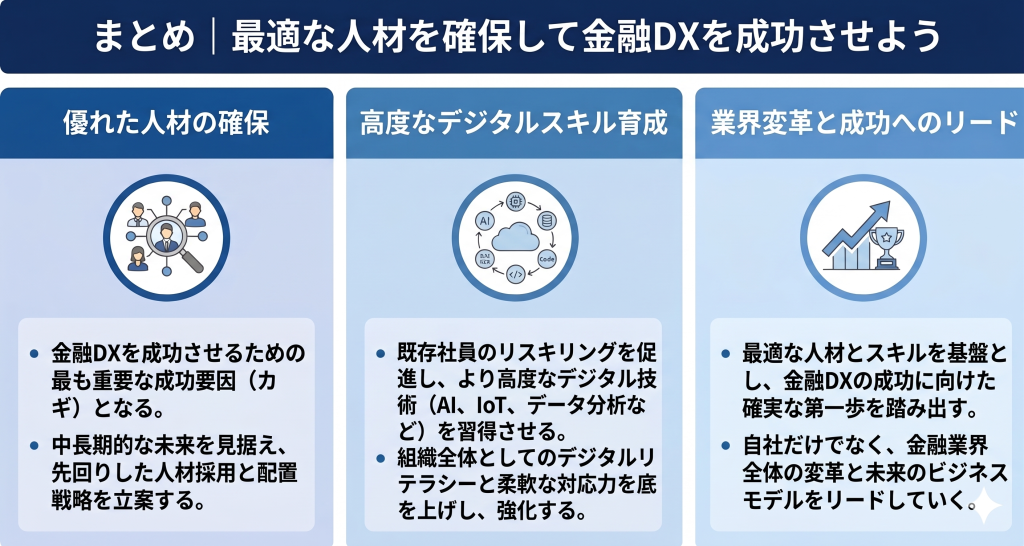 優れた人材確保による成功を表す金融DXのイメージ
