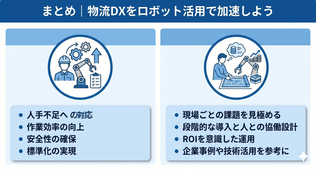 ロボット活用で物流DXの加速を目指すイメージ