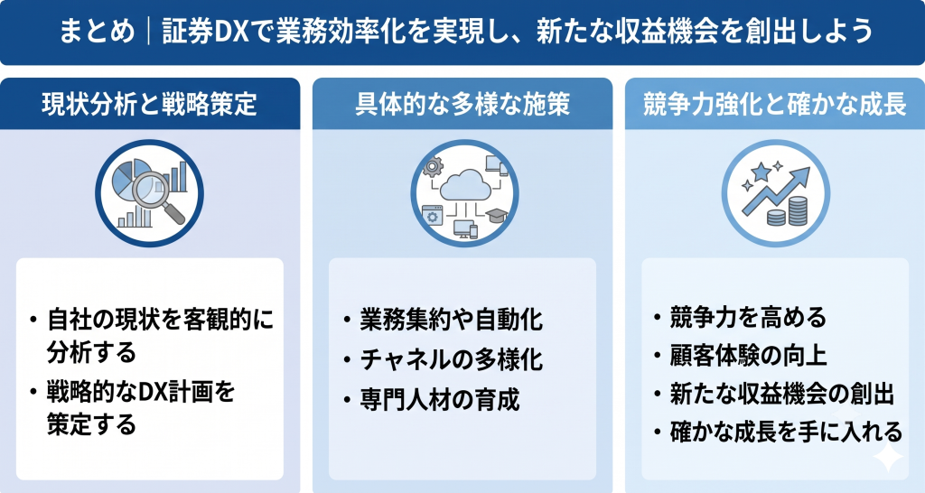 証券DXで業務効率化を実現のための説明をしている様子を表したイメージ