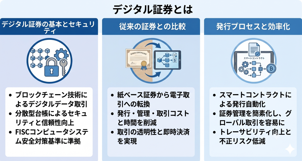 デジタル証券とは何かについて表したイメージ