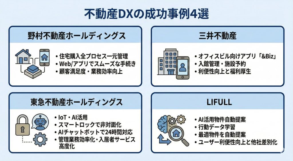 不動産DXの成功事例を示す様子を表したイメージ