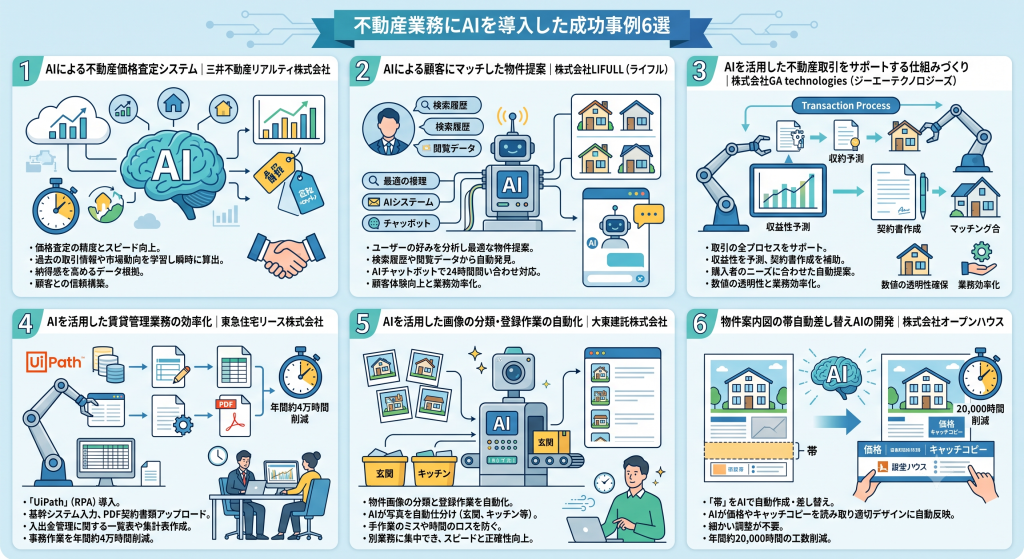 不動産業務にAIを導入した成功事例6選のイメージ