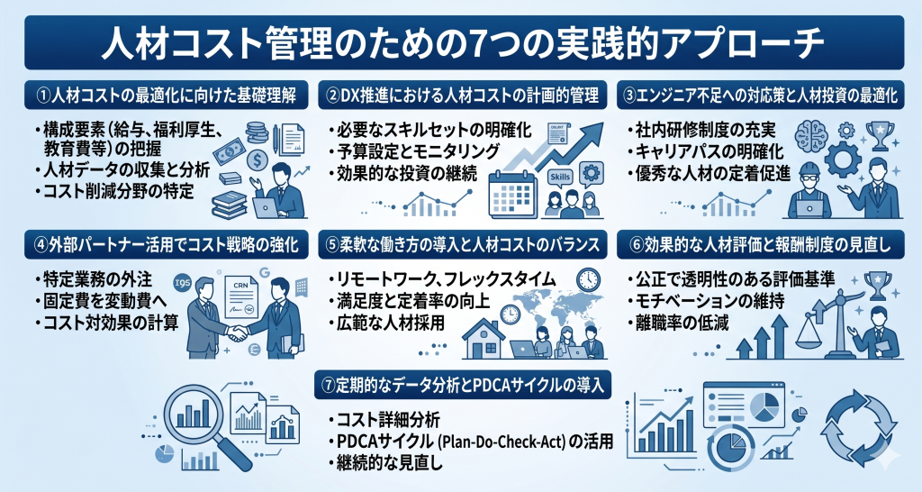 金融業界における人材コスト管理の方法を表す金融DXのイメージ