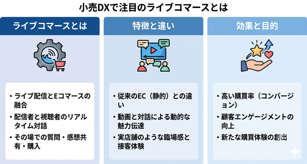小売DXにおけるライブコマースのイメージ