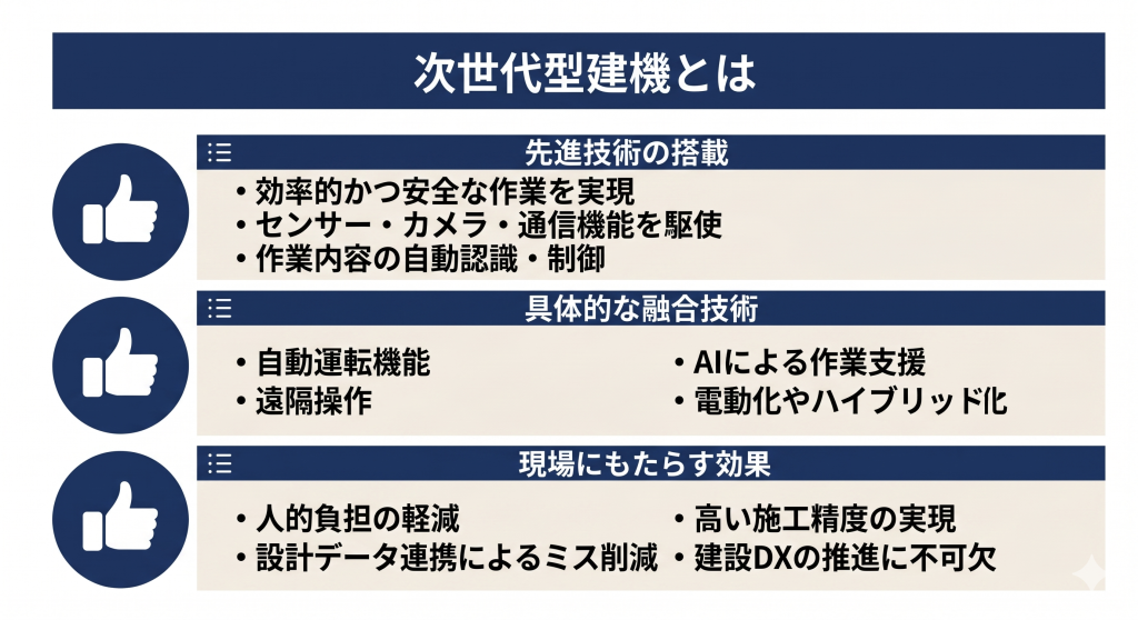 次世代型建機とはを表したイメージ