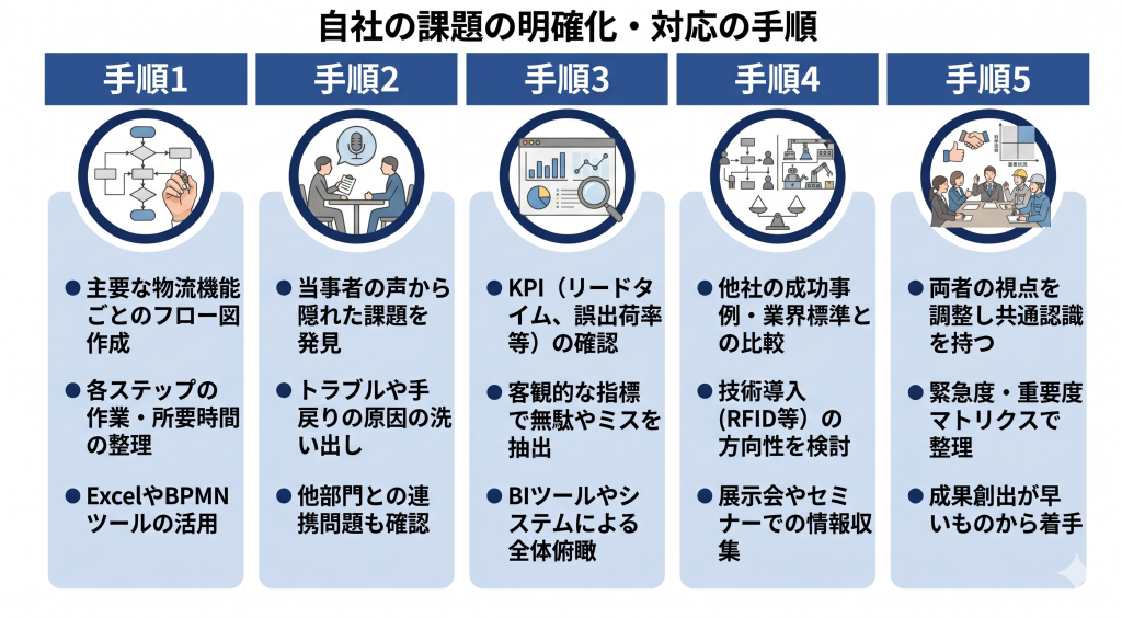 自社の課題の明確化・対応の手順のイメージ