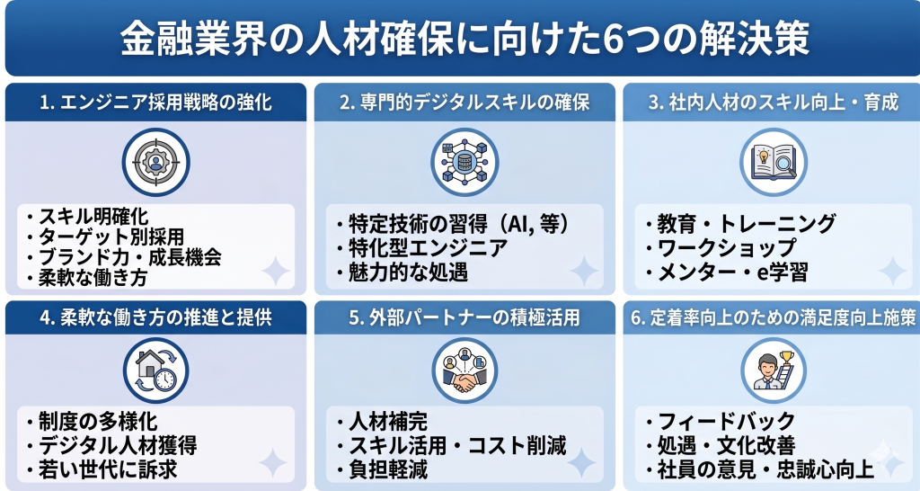 金融業界における人材確保策を表す金融DXのイメージ