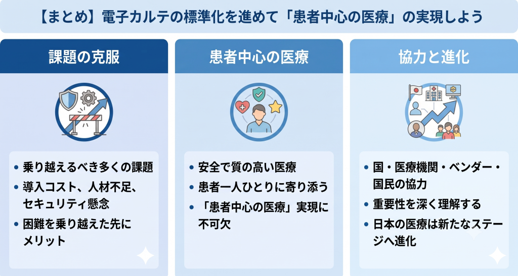 電子カルテの標準化を進めて「患者中心の医療」の実現しているイメージ