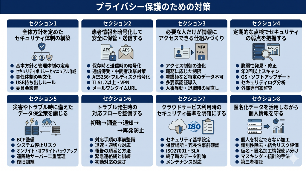 プライバシー保護のための対策のイメージ