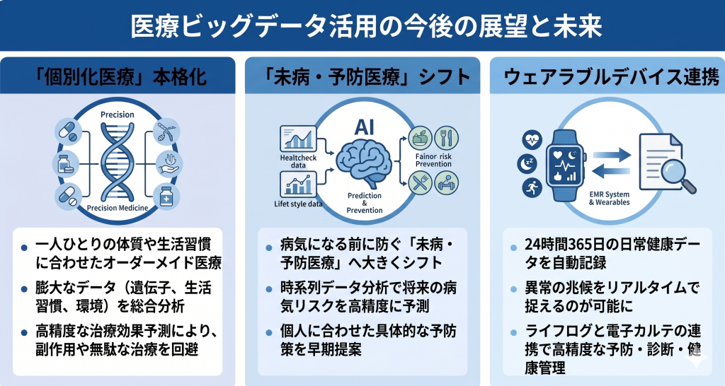 医療ビッグデータ活用の今後の展望のイメージ