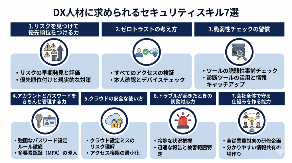 DX人材に求められるセキュリティスキルのイメージ
