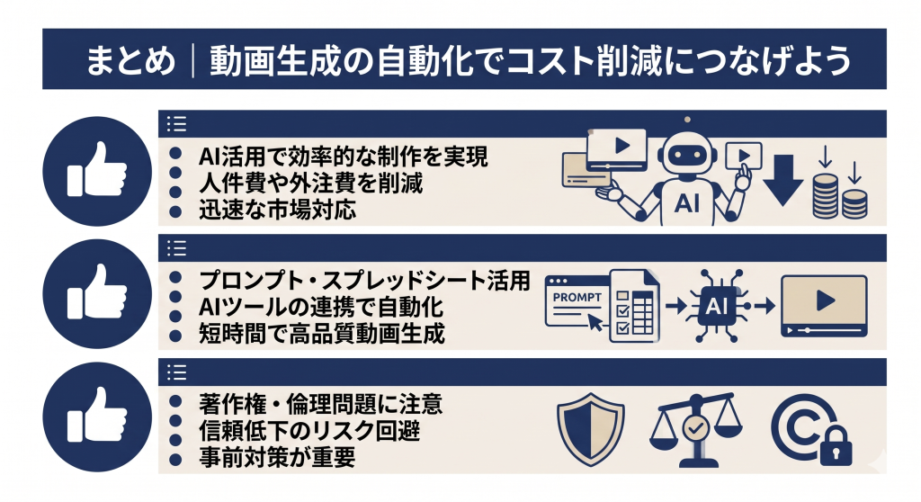 効率的なコンテンツ制作とコスト削減を実現する動画生成のイメージ