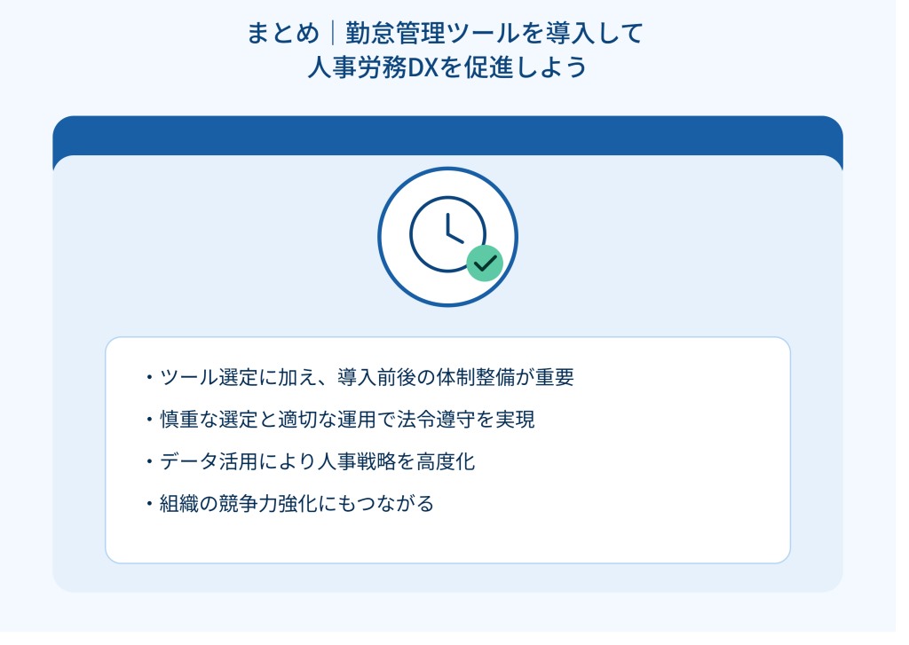 勤怠管理ツールを導入して人事労務DXを促進しているイメージ