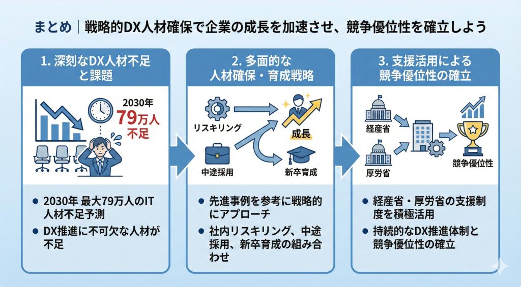 DX人材確保で企業の成長加速を目指すイメージ