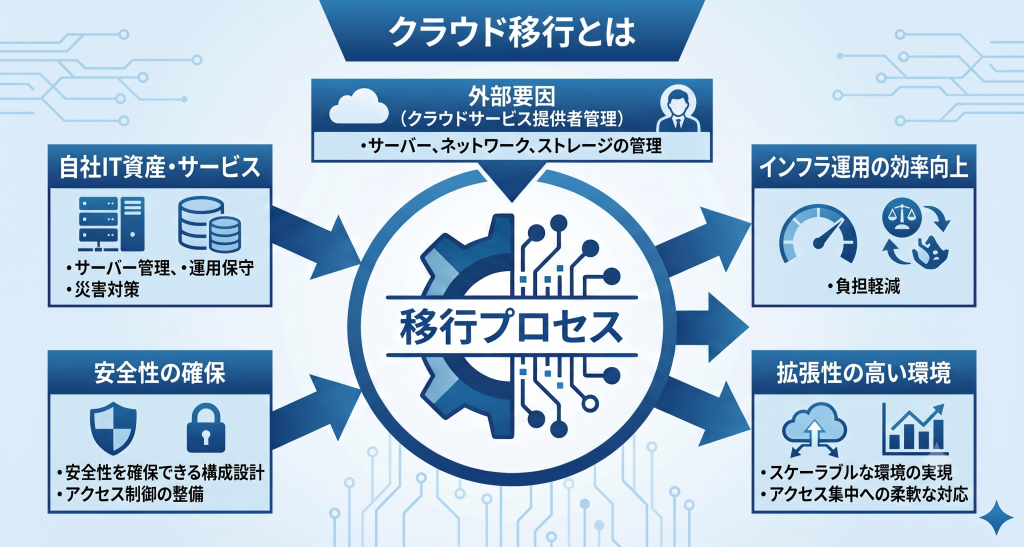 クラウド移行とはを表したイメージ