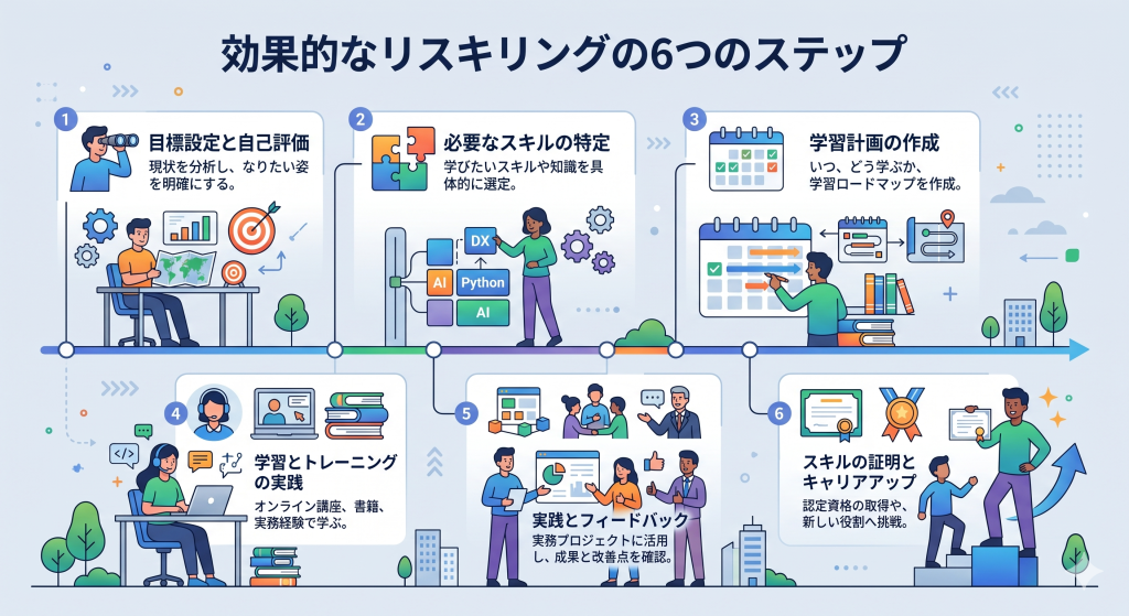 リスキリングを効果的に行うことを目指したイメージ