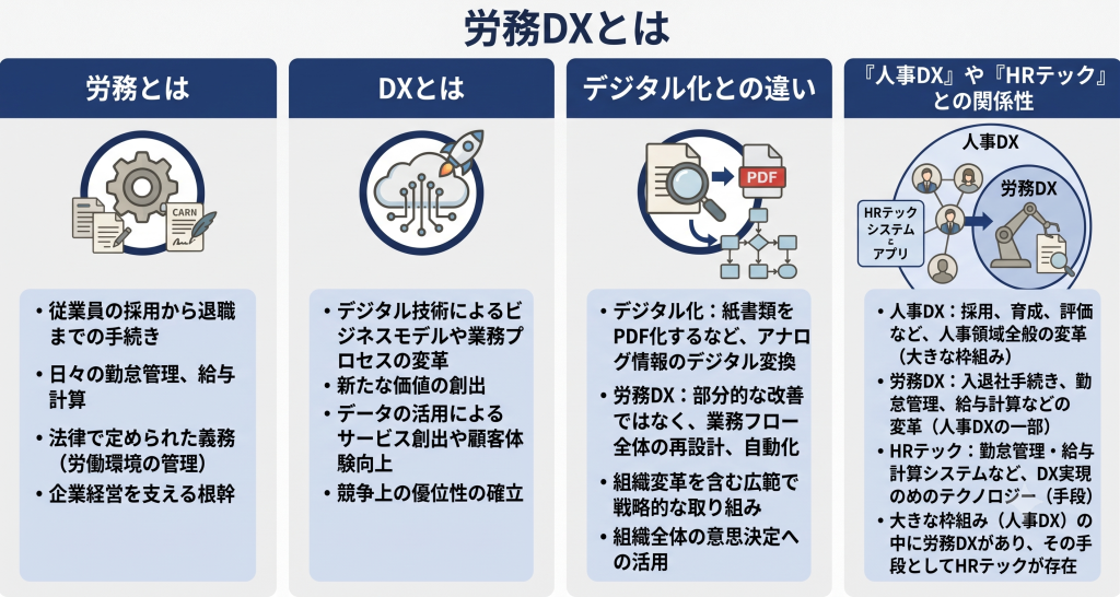 労務DXの基本概念と関連用語を理解する労務DXのイメージ