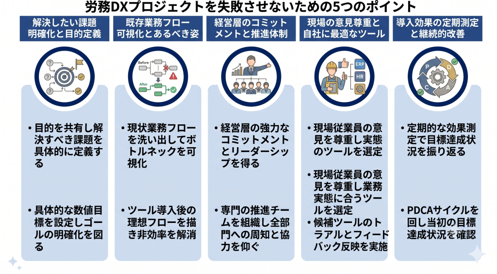 業務改革として全社で推進する労務DXのイメージ