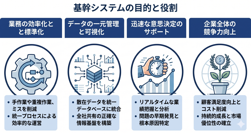 基幹システムの目的と役割のイメージ