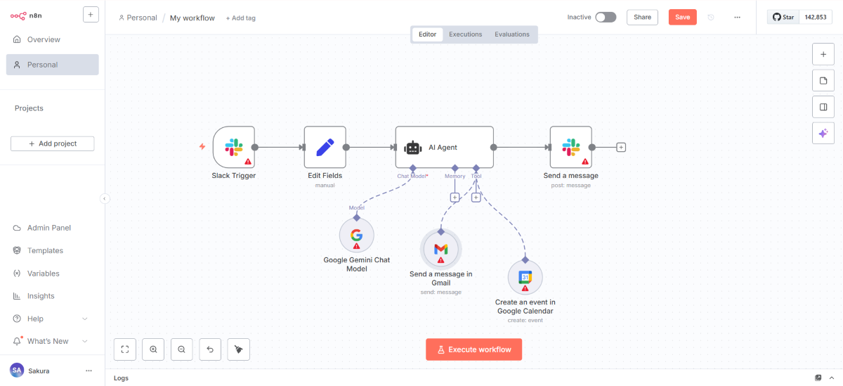 Slack送信ノードの追加の説明イメージ