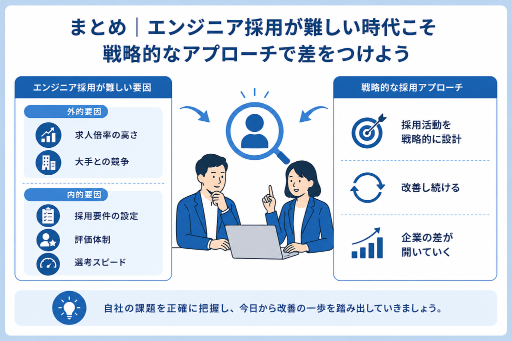 エンジニア採用が難しい時代こそ戦略的なアプローチで差をつけているイメージ
