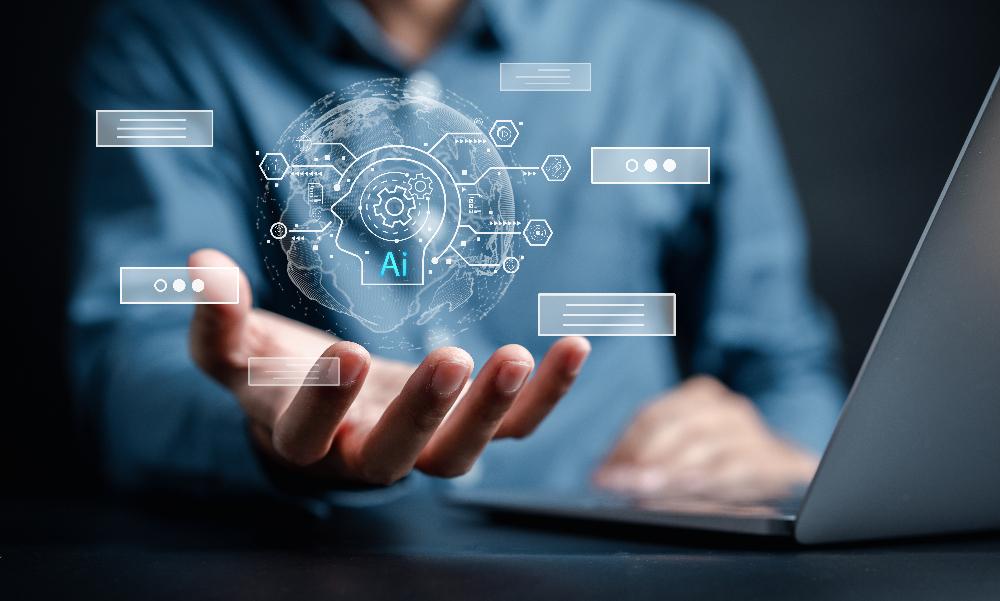 文書作成やデータ分析をAIが担うことで、従業員が人間にしかできない高付加価値な業務に専念するバックオフィスDX AIのイメージ