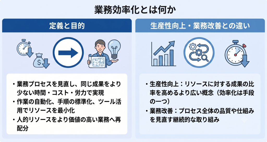 業務効率化とは何かを表したイメージ